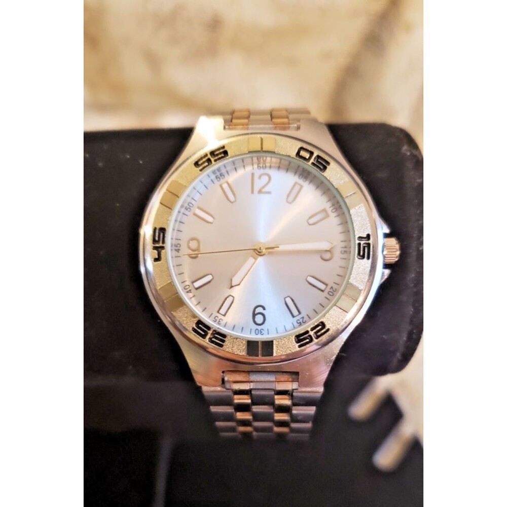 Neutral, Elegant - Two-Tone Watch - Silver Tone with Silver & Gold Tone Band